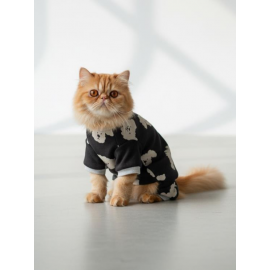 Doggy Doo Kedi Tulumu | Pamuklu Penye Kedi Kıyafeti | Küçük Irklar İçin | Tüy Dökülmesini Azaltır