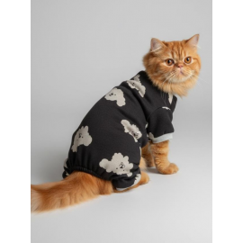 Doggy Doo Kedi Tulumu | Pamuklu Penye Kedi Kıyafeti | Küçük Irklar İçin | Tüy Dökülmesini Azaltır