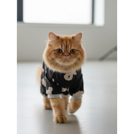 Doggy Doo Kedi Tulumu | Pamuklu Penye Kedi Kıyafeti | Küçük Irklar İçin | Tüy Dökülmesini Azaltır