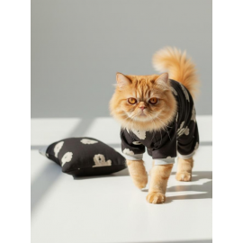 Doggy Doo Kedi Uyku Seti | Penye Kedi Tulum ve Mini Yastık Takımı | Pamuklu | Tüy Dökülmesini Azaltır | 