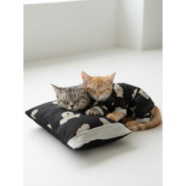 Doggy Doo Kedi Uyku Seti | Penye Kedi Tulum ve Mini Yastık Takımı | Pamuklu | Tüy Dökülmesini Azaltır | 