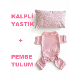 Minimini Kapler Kedi Uyku Seti | Penye Kedi Tulum ve Mini Yastık Takımı | Pamuklu | Tüy Dökülmesini Azaltır | 