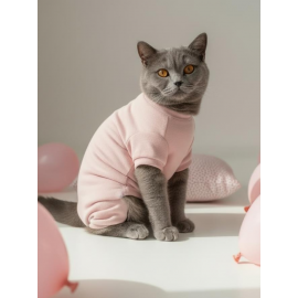 Minimini Kapler Kedi Uyku Seti | Penye Kedi Tulum ve Mini Yastık Takımı | Pamuklu | Tüy Dökülmesini Azaltır | 