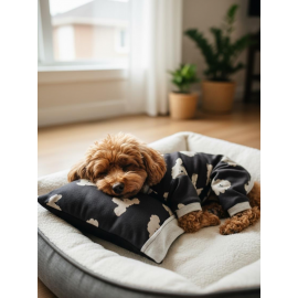 Doggy Köpek Uyku Takımı | Pamuklu Penye Köpek Tulumu ve Mini Yastık | Küçük Irklar İçin | Tüy Dökülmesini Azaltır