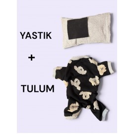 Doggy Köpek Uyku Takımı | Pamuklu Penye Köpek Tulumu ve Mini Yastık | Küçük Irklar İçin | Tüy Dökülmesini Azaltır