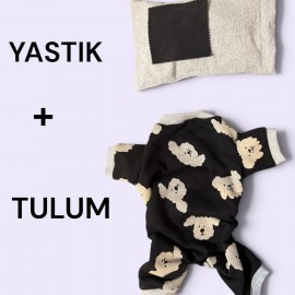 Doggy Köpek Uyku Takımı | Pamuklu Penye Köpek Tulumu ve Mini Yastık | Küçük Irklar İçin | Tüy Dökülmesini Azaltır