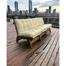 Comfort Sofa, Üçlü Dış Mekan Iroko Koltuk, Koltuk, Iroko