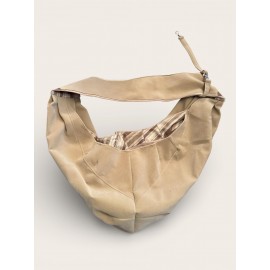 Ekru Renk Güderi Dokulu  Kedi Taşıma Çantası – Emniyet Kemerli