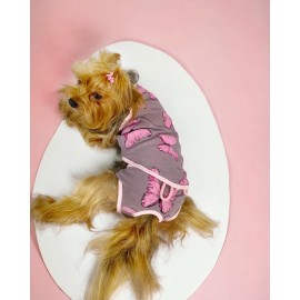 Pink Butterfly Tişört ve İç Çamaşırı Set Köpek Kıyafeti Köpek Kostümü
