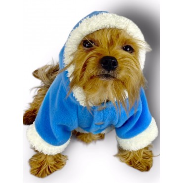 Blue Furry Kapşonlu Ceket Sweat by Kemique Köpek Kazağı