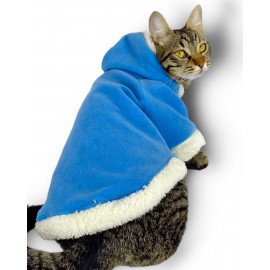 Blue Furry Kapşonlu Sweatshirt Ceket Kedi Süeteri Kıyafeti 