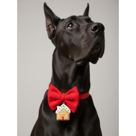 Ginger Home Köpek Papyon Tasması | Kırmızı Fiyonk Boyun Aksesuarı | Noel Temalı Köpek Süsü | Orta ve Büyük Irklar İçin