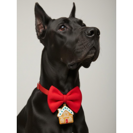 Ginger Home Köpek Papyon Tasması | Kırmızı Fiyonk Boyun Aksesuarı | Noel Temalı Köpek Süsü | Orta ve Büyük Irklar İçin