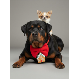 Ginger Home Köpek Papyon Tasması | Kırmızı Fiyonk Boyun Aksesuarı | Noel Temalı Köpek Süsü | Orta ve Büyük Irklar İçin