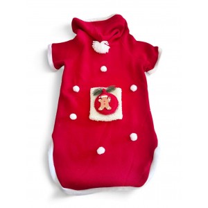 GingerBread Man Yılbaşı Köpek Kıyafeti | Noel Baba Kapüşonlu Polar Sweatshirt | Orta ve Büyük Irklar İçin