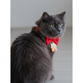 GingerHome Kedi Papyon Tasması | Kırmızı Fiyonk Boyun Aksesuarı | Noel Temalı Kedi Süsü