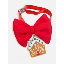 GingerHome Kedi Papyon Tasması | Kırmızı Fiyonk Boyun Aksesuarı | Noel Temalı Kedi Süsü