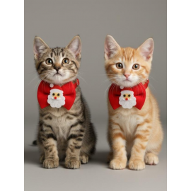 Rudolph Kedi Papyon Tasması | Kırmızı Fiyonk Boyun Aksesuarı | Noel Temalı Kedi Süsü