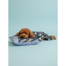 GoodPaws Lacivert Uyku Takımı | Pamuklu Penye Köpek Tulumu ve Mini Yastık | Küçük Irklar İçin | Tüy Dökülmesini Azaltır