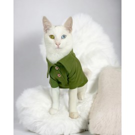 Grass Green Kedi Gömleği Kedi Kıyafeti  Kedi Elbisesi