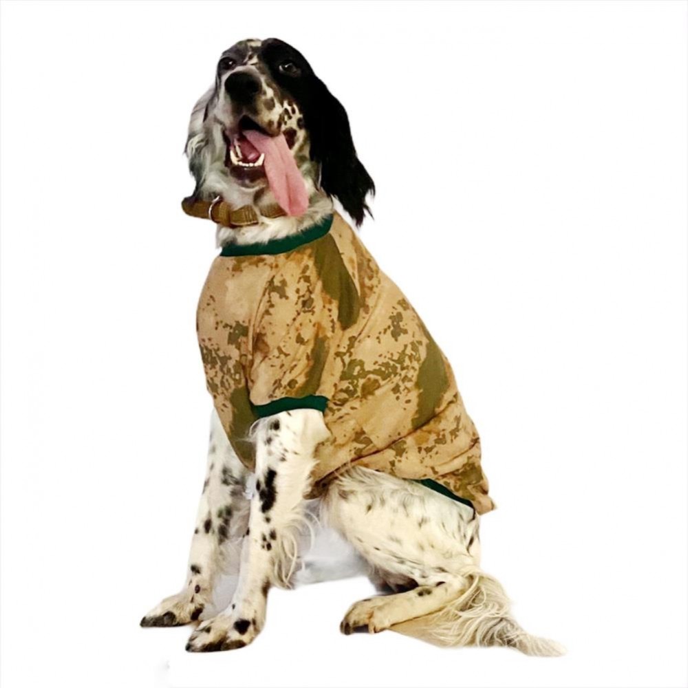 Green Camouflage Tişört Büyük Köpekler İçin