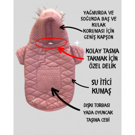 Pink Comfly Köpek Montu, Orta ve Büyük Irklar için