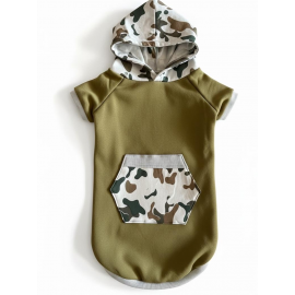 Green Safari Kapüşonlu Köpek Sweatshirt – Orta ve Büyük Irklar