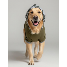 Green Safari Kapüşonlu Köpek Sweatshirt – Orta ve Büyük Irklar