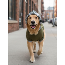 Green Safari Kapüşonlu Köpek Sweatshirt – Orta ve Büyük Irklar