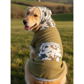 Green Safari Kapüşonlu Köpek Sweatshirt – Orta ve Büyük Irklar