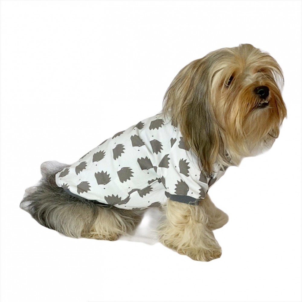 Grey Spikes Oval Yaka Tişört Köpek Kıyafeti Köpek Elbisesi