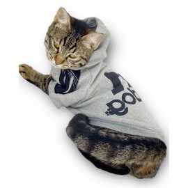 Gri Adidog Kapşonlu Duo Kedi Sweatshirt Duo