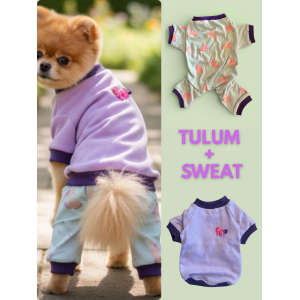 Happy Pony Duo – Sevimli Pony Desenli Köpek Tulum & Sweat Kombini