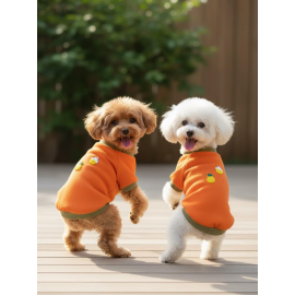 Ice Cream and Pineapple  Turuncu Haki Köpekler İçin Polar Sweatshirt