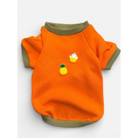 Ice Cream and Pineapple  Turuncu Haki Köpekler İçin Polar Sweatshirt