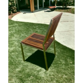 Inox İroko Ahşap Sandalye, 4lü, 4 Adet Bahçe Sandalyesi INX330
