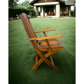 Mykonos Iroko Ahşap Kollu Bahçe Sandalyesi, 4lü, 4 Adet Bahçe Sandalyesi IS330