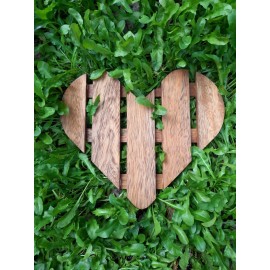 Kalp Yer Döşemesi 35 CM (10'Lu Paket),Adım Ahşabı,Bahçe Ahşabı,Yürüme Ahşabı,Wooden Deck Heart