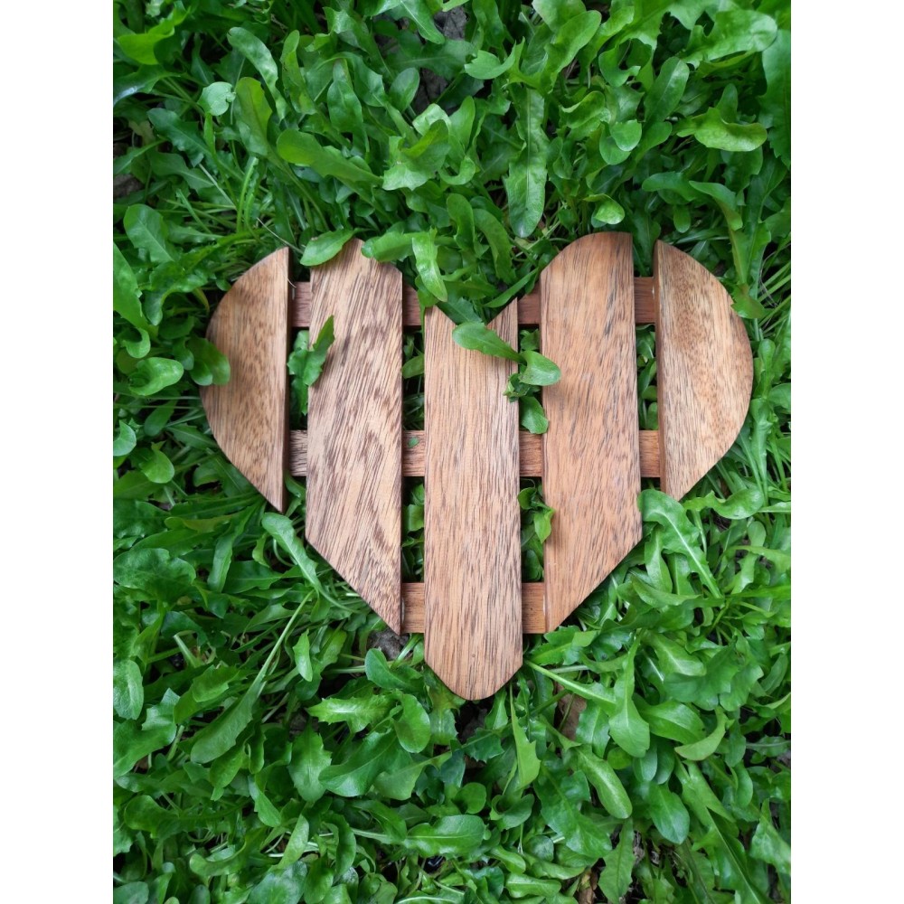 Kalp Yer Döşemesi 35 CM (5'li Paket),Adım Ahşabı,Bahçe Ahşabı,Yürüme Ahşabı,Wooden Deck Heart