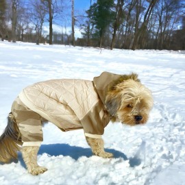 Kamuflaj Comfy Puf Köpek Mont Tulum Takım, Köpek Ceket Takım