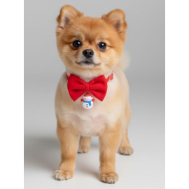 Snowman Küçük Irk Köpek Papyon Tasması | Kırmızı Fiyonk Boyun Aksesuarı | Noel Temalı Köpek Süsü