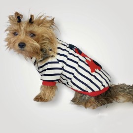 Love Mom Stripe Oval Yaka Tişört Köpek Kıyafeti Köpek Elbisesi, Anneler Günü