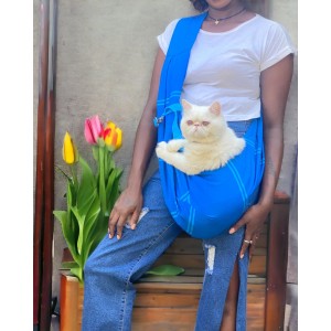 Kedi Taşıma Çantası Mavi Çizgili Outdoor Su Tutmaz Kumaş