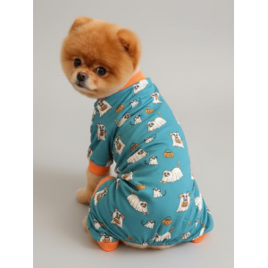 Puggy Pie Köpek Pijama Tulum | Küçük Irk Pamuklu Köpek Tulumu | Tüy Dökülmesini Azaltır | Penye Dog Pajamas