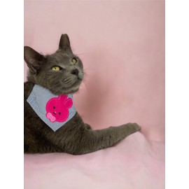 Pink Bunny Kedi Bandana, Fular, Kedi Kıyafeti Kedi Elbisesi, Kedi Tasması