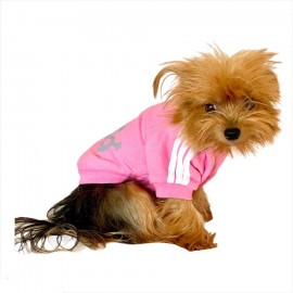 Pembe Adidog Kapşonlu Köpek Sweatshirt Köpek Kazağı