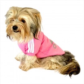 Pembe Adidog Kapşonlu Köpek Sweatshirt Köpek Kazağı