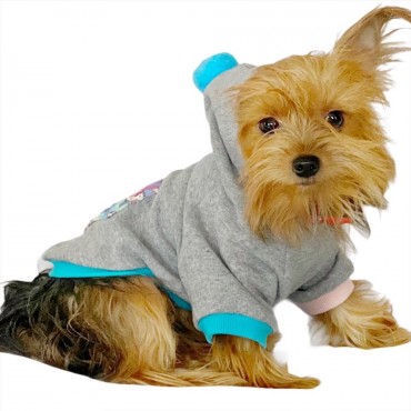 Kitty Grey Kapşonlu Sweat by Kemique Köpek Kazağı