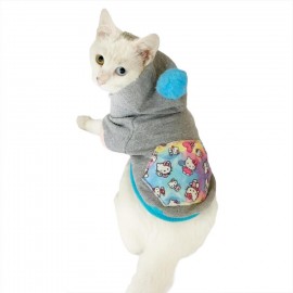 Kitty Grey Kapsonlu Sweatshirt Kedi Süeteri Kedi Kıyafeti 