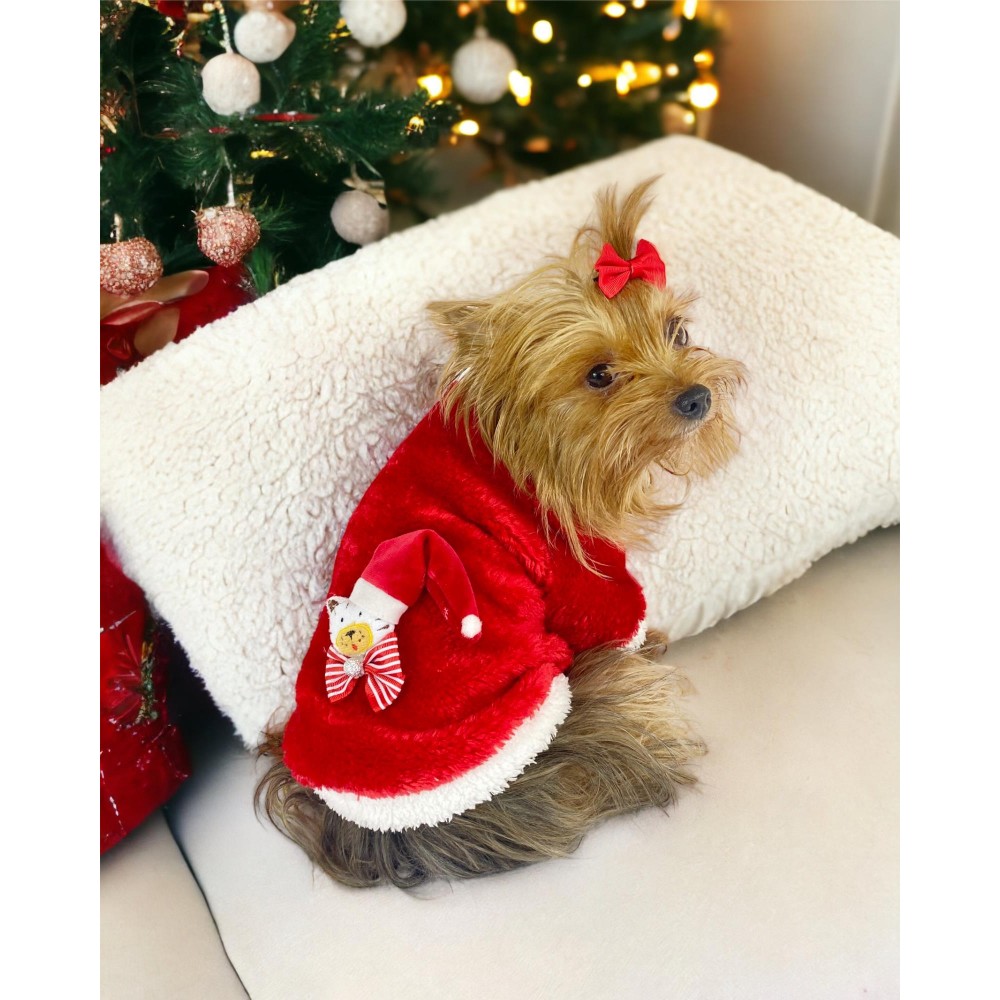 Kitty Santa Köpek Kazağı, Noel , Yılbaşı Elbisesi Kıyafeti